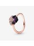 Deep Purple Pansy Flower Ring