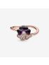 Deep Purple Pansy Flower Ring