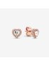 Sparkling Elevated Heart Stud Earrings