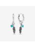 Turquoise Hearts & Feather Hoop Earrings