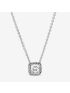 Square Sparkle Halo Necklace