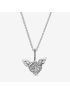 Pavé Heart and Angel Wings Necklace