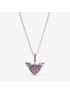 Pavé Heart & Angel Wings Necklace