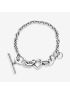 Knotted Heart T-Bar Bracelet