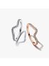 Two-tone Sparkling Wave Ring Set