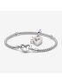 Pearlescent White Heart Dangle Charm & Bracelet Set